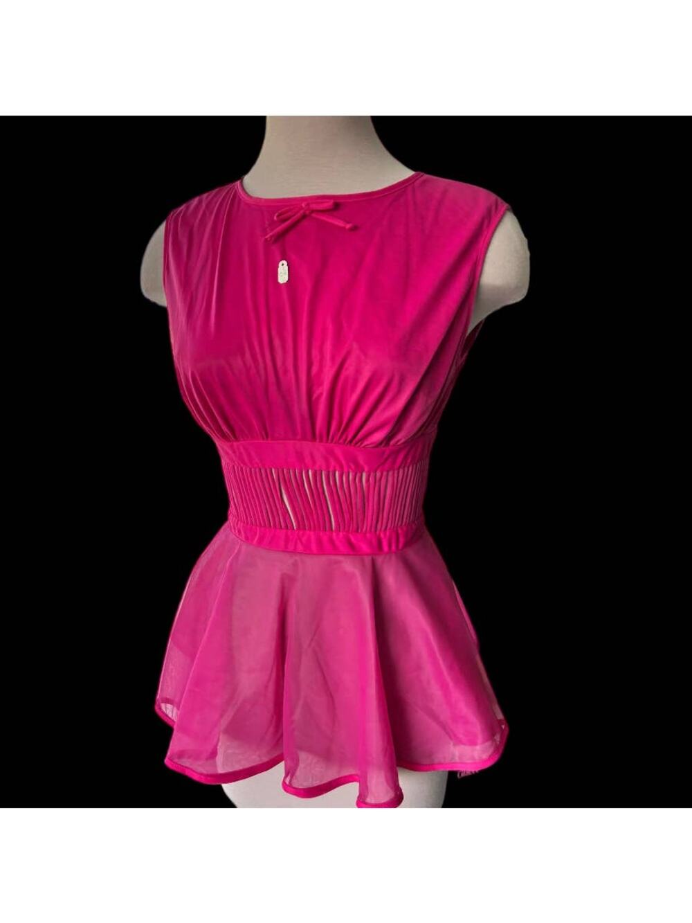 NWT Amazing Fuchsia Vintage 1970’s Jeunique Button Back Lounge Top Small 2/4